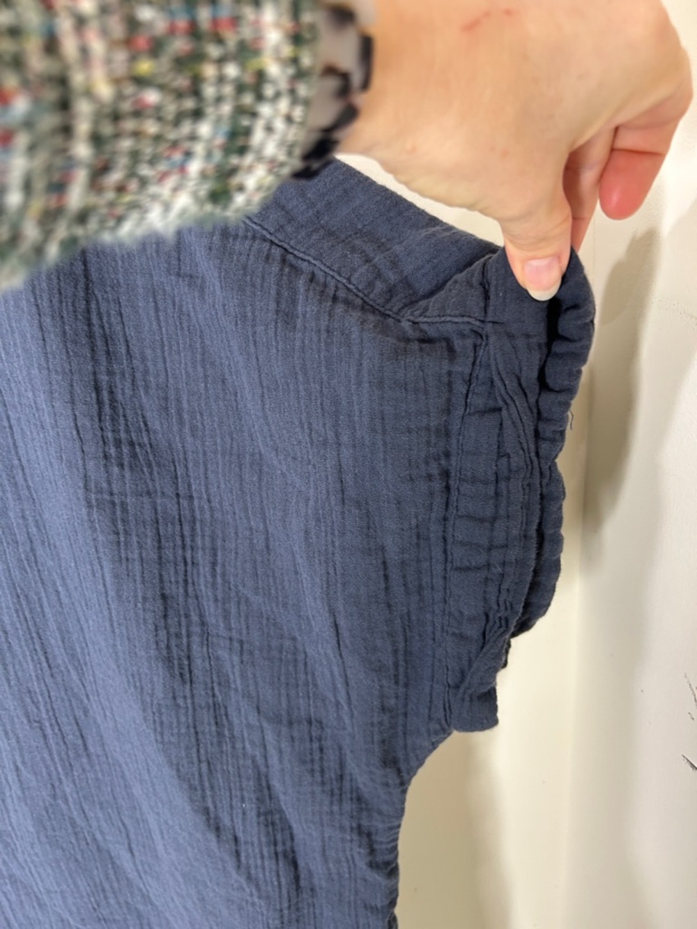 QUINCE 100% Organic Cotton Gauze Roll Sleeve Shirt Indigo Blue Size 3X - Picture 11 of 16